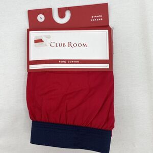 Club Room 2 Pack Holiday Christmas Lights Solid Boxer Shorts Mens S Red Blue